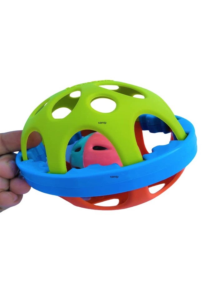 Samip Infant Silicone Baby Teether Sound Ball Biggie Toy Safe Non-Toxic Sensory Teething Toys For Babies 3-12 Months Colorfull,Multicolor - Image 3